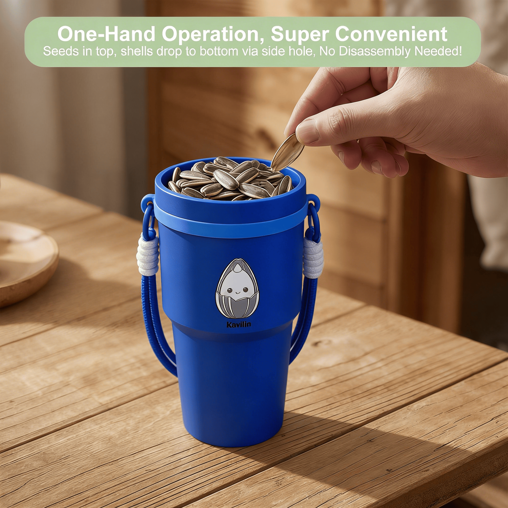 Sunflower Seed Spit Cup, 2-in-1, Foldable Magnetic Holder Seed and Shell Separation, Easy Shell Disposal, Portable Snack Cup for Car, Outdoors, Travel, Baseball